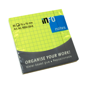 Sticky Notes Cuadricula 80 hjs 75x75 mm Unidad