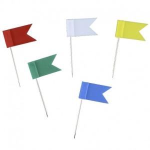 Push Pin Forma Bandera 100u
