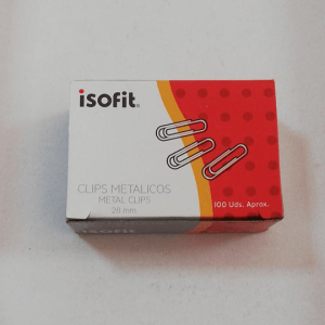 Caja Clips Metalicos 28mm 100pcs Unidad