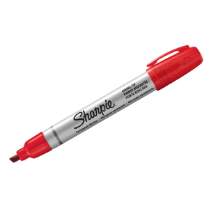 Marcador Permanente Punta Biselada Rojo Unidad