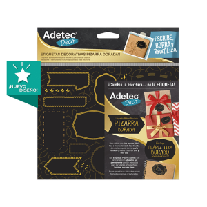 Etiqueta decorativa para pizarra dorado