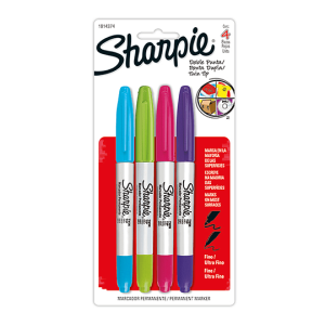 Sharpie Marcador Permanente Doble Punta 4 Colores
