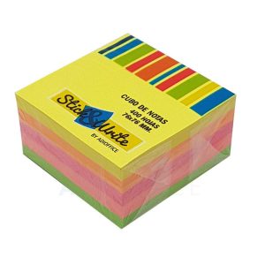 Cubo de Notas 400 hojas 76x76mm Neon