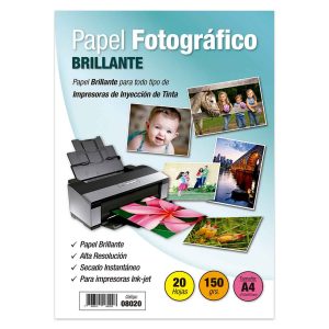 PAPEL FOTOGRÁFICO A4 BRILLANTE 150 GR