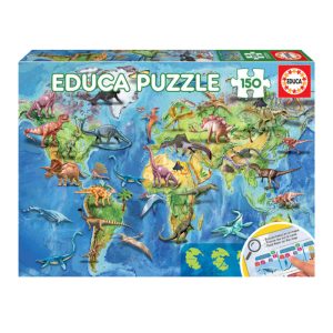 Puzzle Mapamundi Dinosaurios 150 piezas