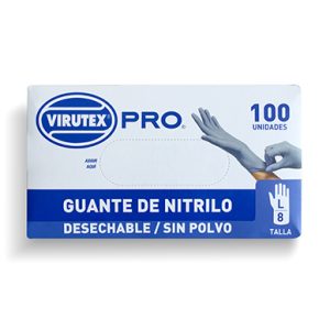 Virutex Pro Guantes de Nitrilo Desechable S/Polvo T/L 100 Pcs Unidad