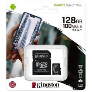 Micro Sd 128 Gb Canvas Plus + Adaptador Kingston