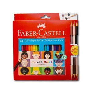 FABER CASTELL LAPICES DE COLORES CARAS Y COLORES 24+6 UNIDAD