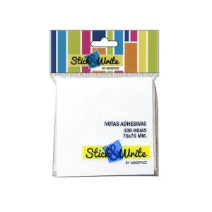 NOTAS ADHESIVAS 76X76MM 100HJS BLANCAS UNIDAD