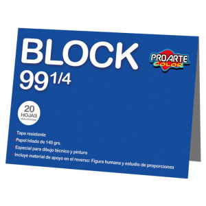 BLOCK DE DIBUJO 99 1/4 20 HOJAS UNIDAD